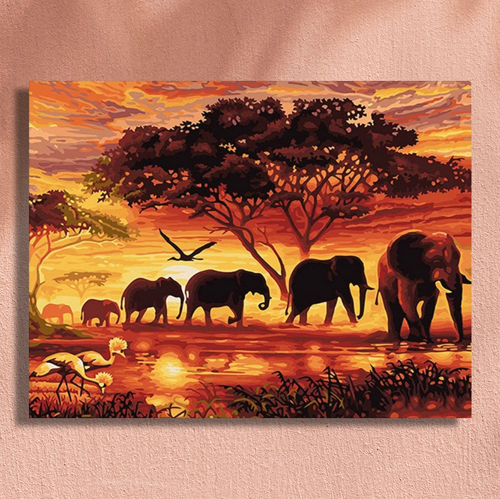 Elephant Canvas Coloring Kit for Kids DIY Gift for Children -  Denmark