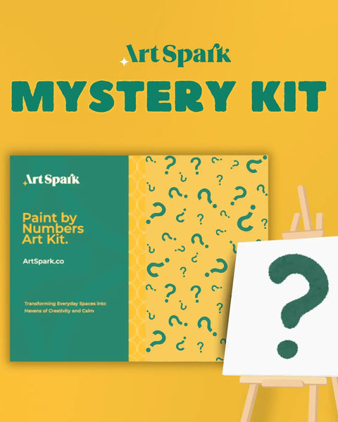 Artspark Mystery Paint by Numbers Kit, featuring a surprise design for a creative one-week painting experience.