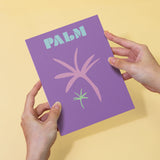 Coastal Dreams Paint by Numbers Kit by Artspark showing the finished Palm canvas held by hands, featuring tropical leaf design.