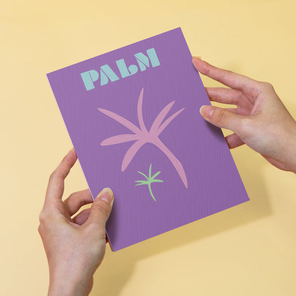 Coastal Dreams Paint by Numbers Kit by Artspark showing the finished Palm canvas held by hands, featuring tropical leaf design.
