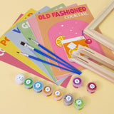 Cocktail Cuties Paint by Numbers Kit by Artspark - Unframed linen canvases, brushes, acrylic paints, and wooden frames for creating classic cocktail-themed artwork.