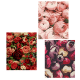 Elegant floral paintings featuring red and pink roses in bloom