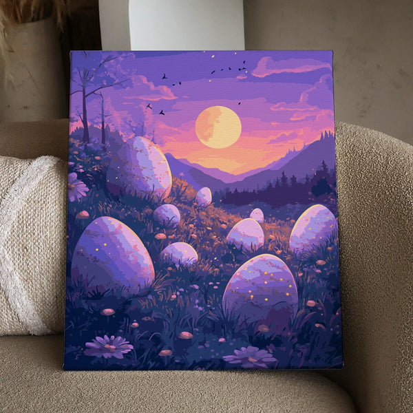 Moonlit Hatch painting displayed in a peaceful interior, adding an ethereal and enchanting atmosphere to the space.