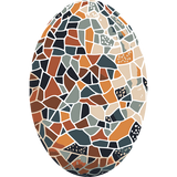 Mosaic Egg Paint by Numbers Kit with abstract tile pattern in earthy tones.