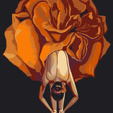 Elegant ballerina painting with a flowing dress resembling a flower