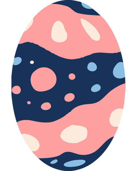 Wavy Egg paint by numbers kit with bold pink and blue abstract wave design.