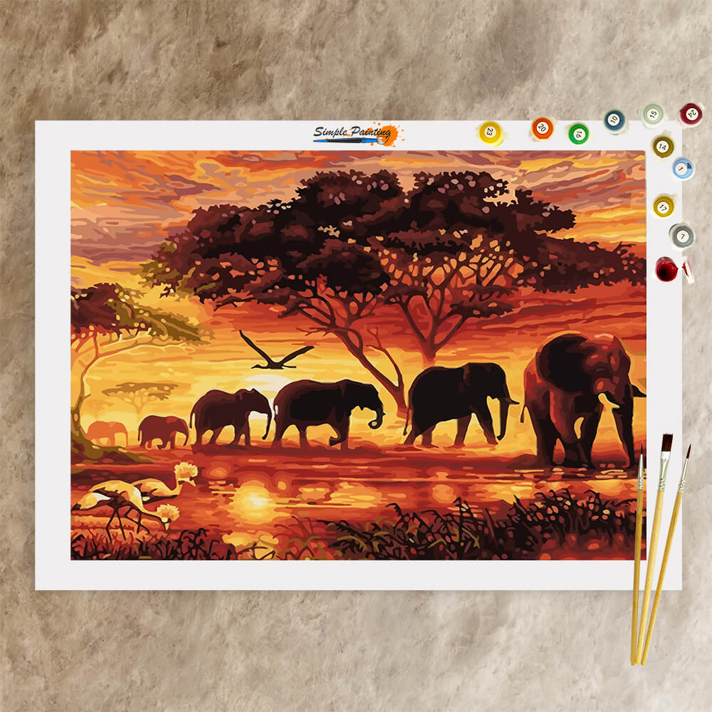 Elephant Canvas Coloring Kit for Kids DIY Gift for Children -  Denmark